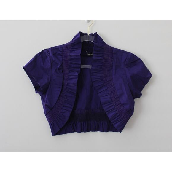 Head Over Heels Womens Bolero Cover Wrap Short Sleeve Purple Size L NWOT - Picture 1 of 4